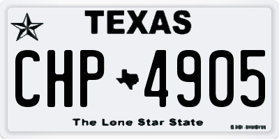 TX license plate CHP4905
