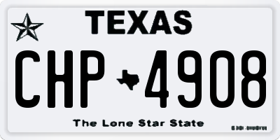 TX license plate CHP4908