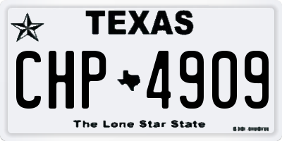TX license plate CHP4909