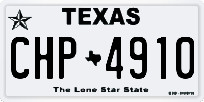 TX license plate CHP4910