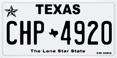 TX license plate CHP4920