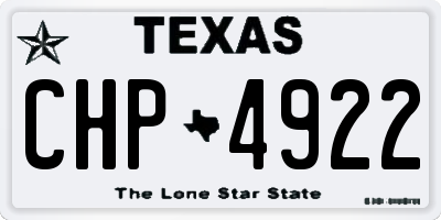 TX license plate CHP4922