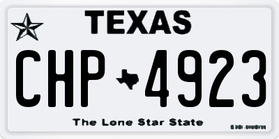 TX license plate CHP4923