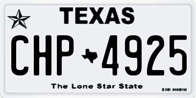 TX license plate CHP4925