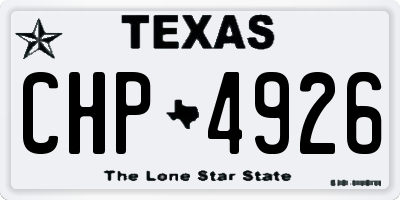 TX license plate CHP4926