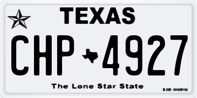 TX license plate CHP4927