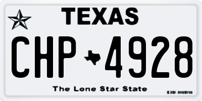 TX license plate CHP4928