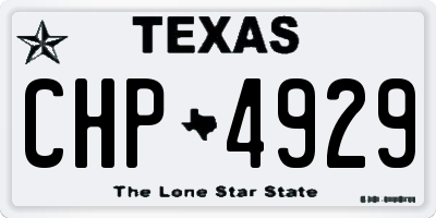 TX license plate CHP4929
