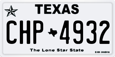TX license plate CHP4932