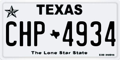 TX license plate CHP4934