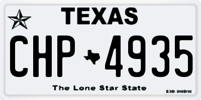 TX license plate CHP4935
