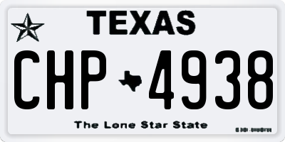 TX license plate CHP4938