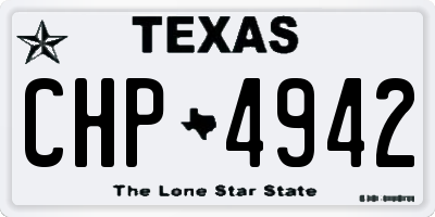 TX license plate CHP4942