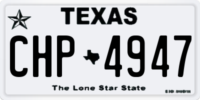 TX license plate CHP4947