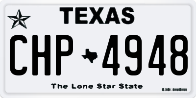 TX license plate CHP4948