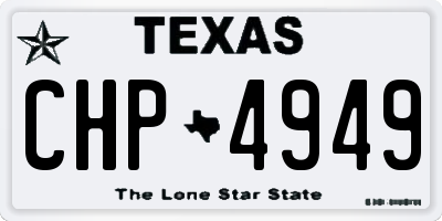 TX license plate CHP4949