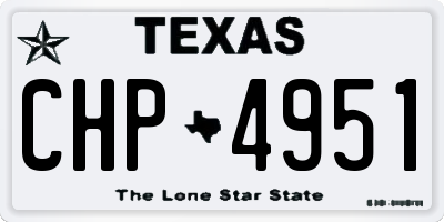 TX license plate CHP4951