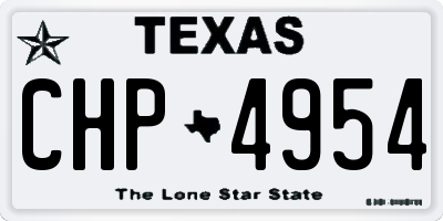 TX license plate CHP4954
