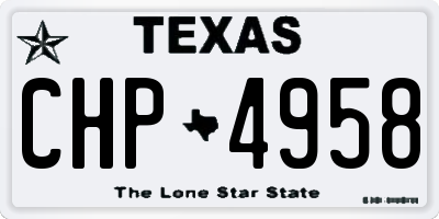 TX license plate CHP4958