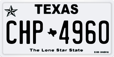 TX license plate CHP4960