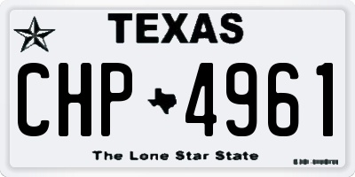 TX license plate CHP4961
