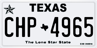 TX license plate CHP4965