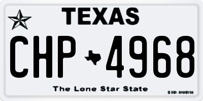 TX license plate CHP4968
