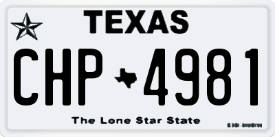 TX license plate CHP4981