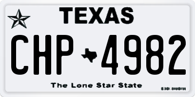 TX license plate CHP4982