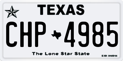 TX license plate CHP4985