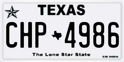 TX license plate CHP4986