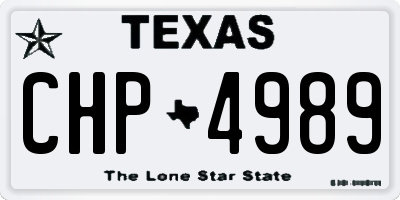 TX license plate CHP4989