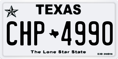 TX license plate CHP4990