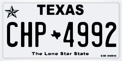 TX license plate CHP4992