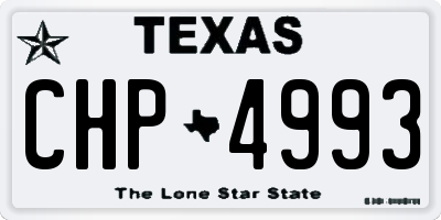 TX license plate CHP4993