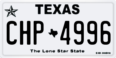 TX license plate CHP4996