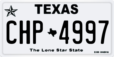 TX license plate CHP4997