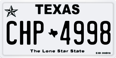 TX license plate CHP4998
