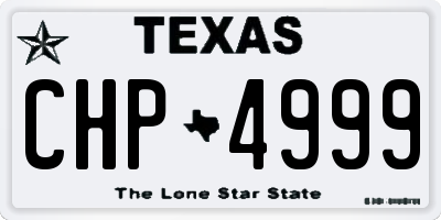 TX license plate CHP4999
