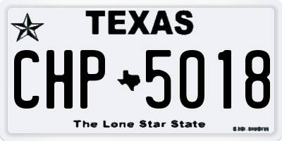 TX license plate CHP5018