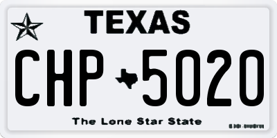 TX license plate CHP5020