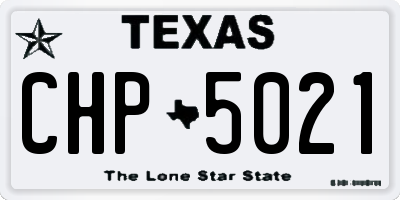TX license plate CHP5021