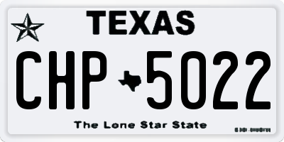 TX license plate CHP5022