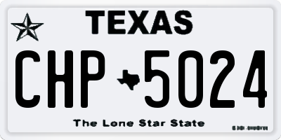TX license plate CHP5024
