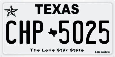 TX license plate CHP5025