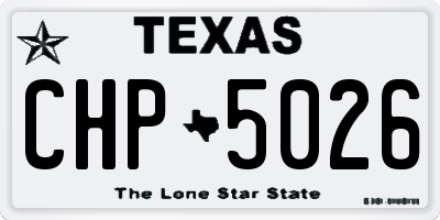 TX license plate CHP5026