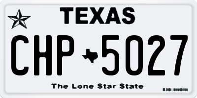 TX license plate CHP5027