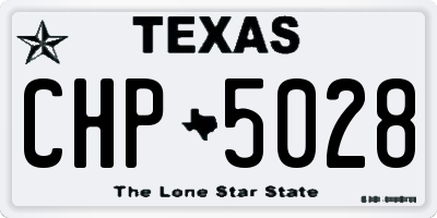 TX license plate CHP5028