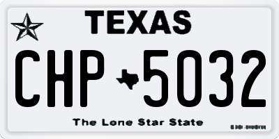 TX license plate CHP5032