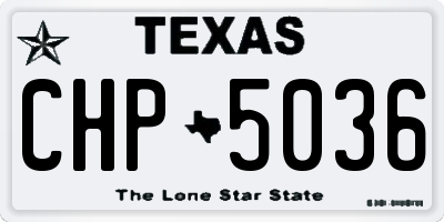 TX license plate CHP5036